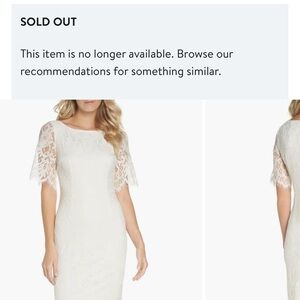 Adrianna Papell White Sheath Dress with Flutter Sleeves size 6